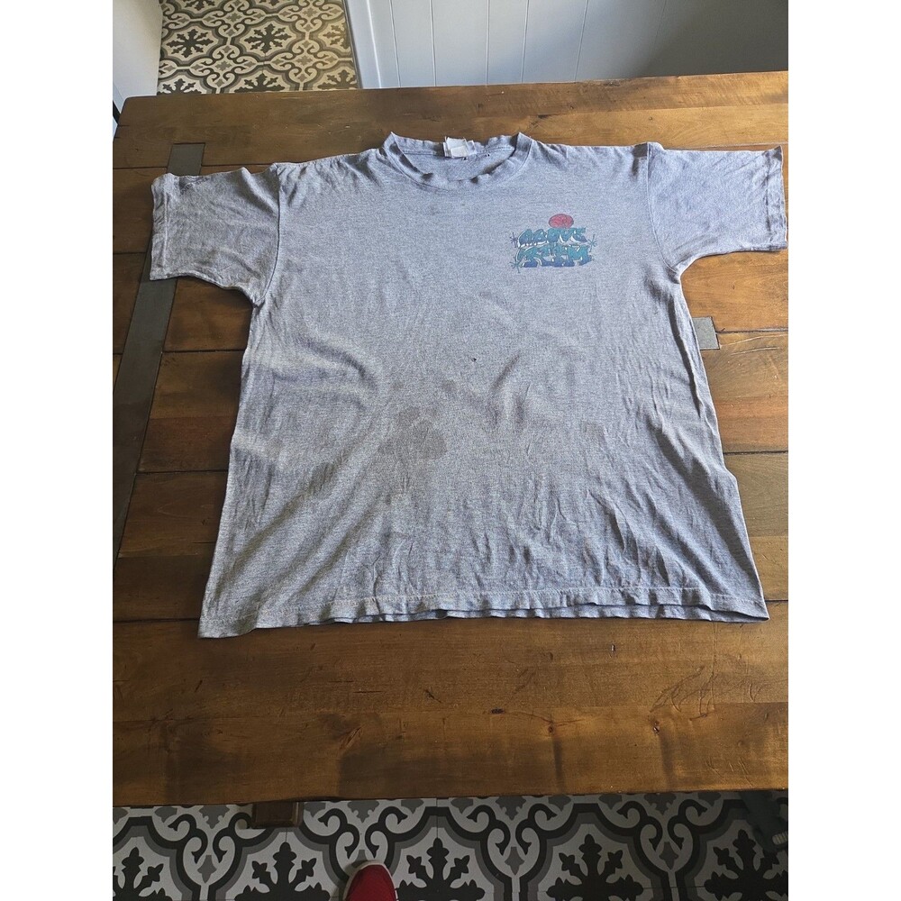 reebok above the rim city ball shirt grey L graffiti basketball 90s Thrashed tee